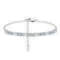 wholesale Stainless steel minimalist and luxurious square geometric clasp bracelet with diamond accents, European and American fashion, versatile and elegant women's accessory-0-160