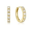 wholesale S925 Sterling Silver Geometric Studded Hoop Earrings, Minimalist Korean-style, Elegant, Unique, Niche, High-end Women's Earrings-0-7
