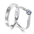 wholesale "Pure silver couple rings 'Crowning Love,' a with a, perfect as a Valentine's Day gift for your girlfriend"-0-4