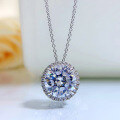 wholesale 925 Silver Jewelry New Style D Color White Diamond Pendant 110 High Carbon Diamond Collarbone Chain Minimalist Women's Necklace 38+5-0-1