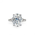 S925 Silver 8-Carat Oval Moissanite Ring with Luxurious Setting-0-1