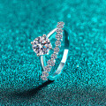 S925 Sterling Silver Moissanite Ring for Women, Minimalist and Elegant Gift-0-0