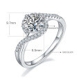 wholesale 18k Gold Plated 925 Sterling Silver New Angel Eye Style Moissanite Ring Set with 1 Carat Moissanite-0-0