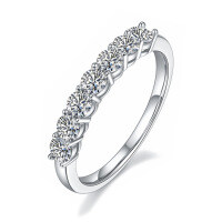S925 Sterling Silver D Color Moissanite Ring, Sparkling Starry Design-Sparkling Galaxy  $8.5