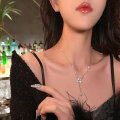 wholesale S925 Silver Bow Pearl Tassel Necklace for Women, Light Luxury Fashion, High-End Sense, Versatile Choker-0-1