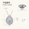 Sterling Silver Fashion Pendant Necklace with Moissanite-0-35