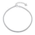 wholesale S925 Sterling Silver Women's Tennis Bracelet with Four-Leaf Clover Geometric Zirconia Pave Design, Light Luxury and High-End Feel-0-7
