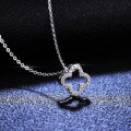 925 Silver Pendant with 1-Carat Moissanite Four-Leaf Clover Necklace-0-1