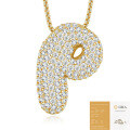 925 Silver Gold-Plated Letter Pendant Choker Necklace for Women-0-45