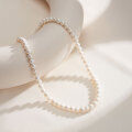 wholesale 14K Gold Plated, S925 Sterling Silver, 6-7mm Freshwater Pearl Necklace, Fashion Adjustable Collarbone Chain-0-1