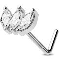 wholesale 925 Sterling Silver Cubic Zirconia Crown Nose Ring With L-post For Women-0-0