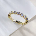 wholesale S925 Sterling Silver Gold-Plated Zhuo Zhifan Bubble Stack Ring High-End Stackable Diamond Ring Full Zirconia Setting-0-2