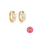 wholesale S925 Sterling Silver Enamel INS Style Love Teardrop Super Sparkly Diamond Inlaid Hoop Ear Clasp Earrings-0-5