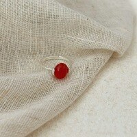 wholesale S925 Sterling Silver Red Agate Inlaid Ring for Women, Elegant and Fashionable Design, Sense of Premium, New Collection-Sterling silver