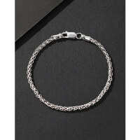 wholesale S925 Sterling Silver Round Chopin Men's Bracelet Hip-Hop Trendy Personality Retro Niche Unisex Simple and Elegant Hand Accessory-3.0mm round Chopin bracelet 18cm white gold approximately 5.8g &gt; 925 silver