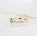 wholesale S925 Silver Ring with Apatite and White Zircon, Ryugi Jewelry Spring New Collection, Japanese Minimalist Niche Style-0-1
