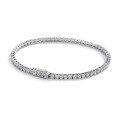 Sterling Silver Full-Diamond Color Zircon Bracelet for Women-0-0