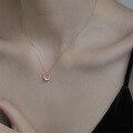 wholesale S925 Silver Fresh and Sweet Ins Style Niche Design Minimalist Hollow Circle Necklace Y01798-0-2