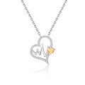 wholesale 925 Sterling Silver Heart-Shaped Gemstone Necklace, Natural Crystal Topaz Garnet Necklace, Non-Fading Gift for Women-0-3