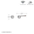 wholesale 925 Sterling Silver Minimalist Round Zircon Stud Earrings For Women-0-5