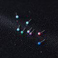 wholesale S925 Sterling Silver Simple Stud Earrings for Women, Korean-style Colorful Round Small Opal Sweet Ear Accessories M00541-0-0