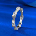 wholesale S925 Silver Bamboo Ring, Handcrafted with a Pulled-Filament Texture, Symbolizing Peace and Safety, Offering a Premium and Versatile Everyday Look-0-0