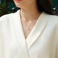 wholesale 925 Silver Minimalist and Elegant Layered Necklace Set, Popular Moissanite Collarbone Chain That Does Not Fade-0-3