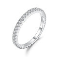 wholesale 925 Sterling Silver Plated White Gold Full Eternity Band Ring with Moissanite, Fashionable and Elegant-0-5