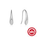wholesale S925 Sterling Silver Rhinestone Teardrop Ear Climber Ear Cuff, an elegant and trendy European-style ear hook-0-6