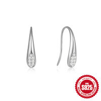 wholesale S925 Sterling Silver Rhinestone Teardrop Ear Climber Ear Cuff, an elegant and trendy European-style ear hook-Gold 925 silver
