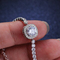 925 Silver Moissanite Square Chain Bracelet, Women's Minimalist Style-0-2