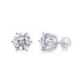 wholesale 925 Sterling Silver Plated Gold Classic Six-Prong D Color Moissanite Stud Earrings for Women, Cross-Border Trade Best-Seller Jewelry Wholesale-0-2
