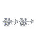 wholesale 9/10/14/18k Gold, Rose Gold, White Gold, Yellow Gold Classic Minimalist Six-Prong 05ct Moissanite Stud Earrings-0-4