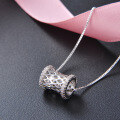 wholesale S925 Sterling Silver with Zirconia Hollow-Out Pendant Necklace, Minimalist Women's Choker Accessory Wholesale from Source Factory-0-3