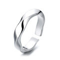 wholesale S925 Sterling Silver Korean Style Light Luxury Twist Pattern Open Ring Ins French Minimalist Fashion Ring for Women-0-4