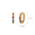 wholesale S925 Sterling Silver Round Colorful Zircon Earrings For Women, Cross-border Light Luxury Zirconia Series, Ear Hoops, Ear Clasps, Autumn Winter Ear Accessories-0-6