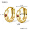 wholesale Metal heart-shaped diamond studded luxury ear clips, trendy and high-end fashion accessories for women-0-4