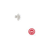 wholesale S925 Sterling Silver Moon Star Pendant Earrings with Screw Ball Threads for Cartilage Piercing-0-12