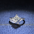 S925 Silver Four-Prong Moissanite Solitaire Engagement Ring-0-0