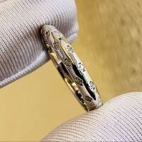 wholesale S925 Sterling Silver Zhuo Zhifan Jewelry New Cross-Border Bestseller Diamond-Embedded Bar Ring Stackable Ring Band Hot-Selling Unisex Style in Europe and America-R1001 Platinum 8