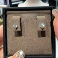 wholesale S925 Sterling Silver Light Luxury High-End Single Exposed Diamond Earrings with Jumping Solitaire High Carbon Diamond Ear Accessories, Small Design and Elegant Temperament-0-4