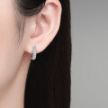 Sterling Silver Full Pavé Moissanite Earrings, French Minimalist Luxury Wholesale-0-2