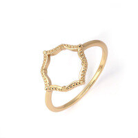 wholesale 925 Sterling Silver Gold-Plated Minimalist Geometric Stackable Beaded Edge Ring for Women - Factory Direct Wholesale-Geometric Simple Women's Ring>Size 12