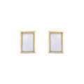 wholesale 925 silver hypoallergenic Japanese-style AGET* minimalist and elegant cool-toned aquamarine square earrings for women-0-5