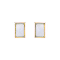 wholesale 925 silver hypoallergenic Japanese-style AGET* minimalist and elegant cool-toned aquamarine square earrings for women-Synthetic Aquamarine Stud Earrings>925 Silver
