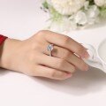 Gold-Plated 925 Pure Silver Moissanite Micro-Set Six-Prong Ring for Women-0-1
