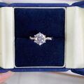 wholesale S925 Silver Moissanite Ring 2 Carat D Color Moissanite Stone Classic Six-Prong Setting Tiffany Style Ring Factory Direct-0-0