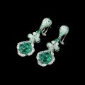 wholesale Metal: 925 Silver Gold Plated High Carbon Diamond, Xiao's Emerald Sugar Loaf, Luxurious Jewelry for Women, Versatile Earrings-0-3