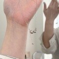 wholesale S925 Sterling Silver Bead Tassel Plain Silver Necklace, Fashion Minimalist Versatile Personality Collarbone Chain Gift for Best Friend-0-0