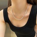 wholesale S925 Sterling Silver Cross-Border Hot Selling European and American Hip-Hop Tennis Chain Necklace with 4MM Single Row Diamond Zircon Neck Jewelry Wholesale-0-1